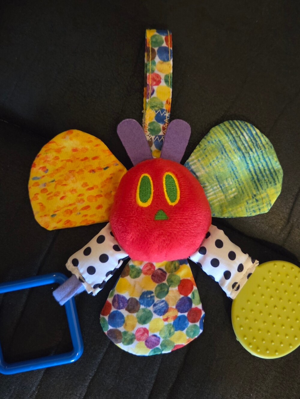 EUC The Very Hungry Caterpillar By Eric Carle Baby Teether Red, Green, Orange